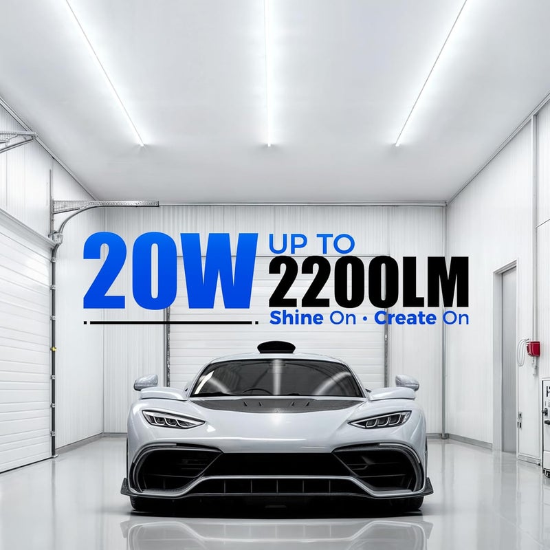 Barrina (Pack of 12 LED T5 Shop Light, 4FT, 2200lm, 6500K (Super Bright White), 20W, Utility Shop Lights, Ceiling and Under Cabinet Light, ETL Listed, Corded Electric with ON/Off Switch - Image 3