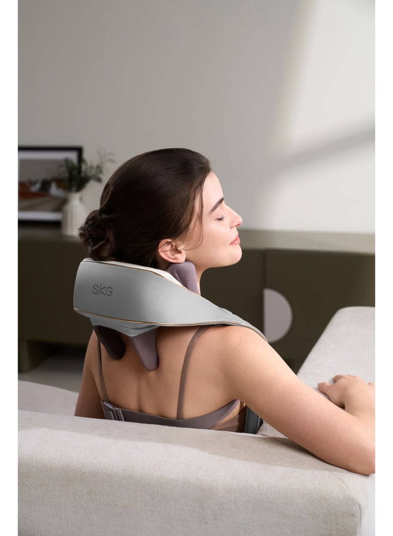 SKG Neck‑Shoulder Massager H5‑mini Grey,6 Massage Heads,2‑Level Heating,Hands‑Free Design,For Office‑Workers & Home Users,Portable for Home,Office & Travel - Image 2