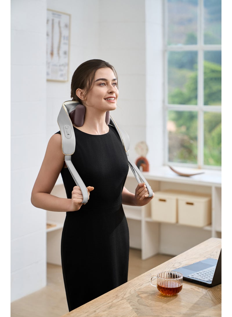 SKG Neck‑Shoulder Massager H5‑mini Grey,6 Massage Heads,2‑Level Heating,Hands‑Free Design,For Office‑Workers & Home Users,Portable for Home,Office & Travel - Image 4