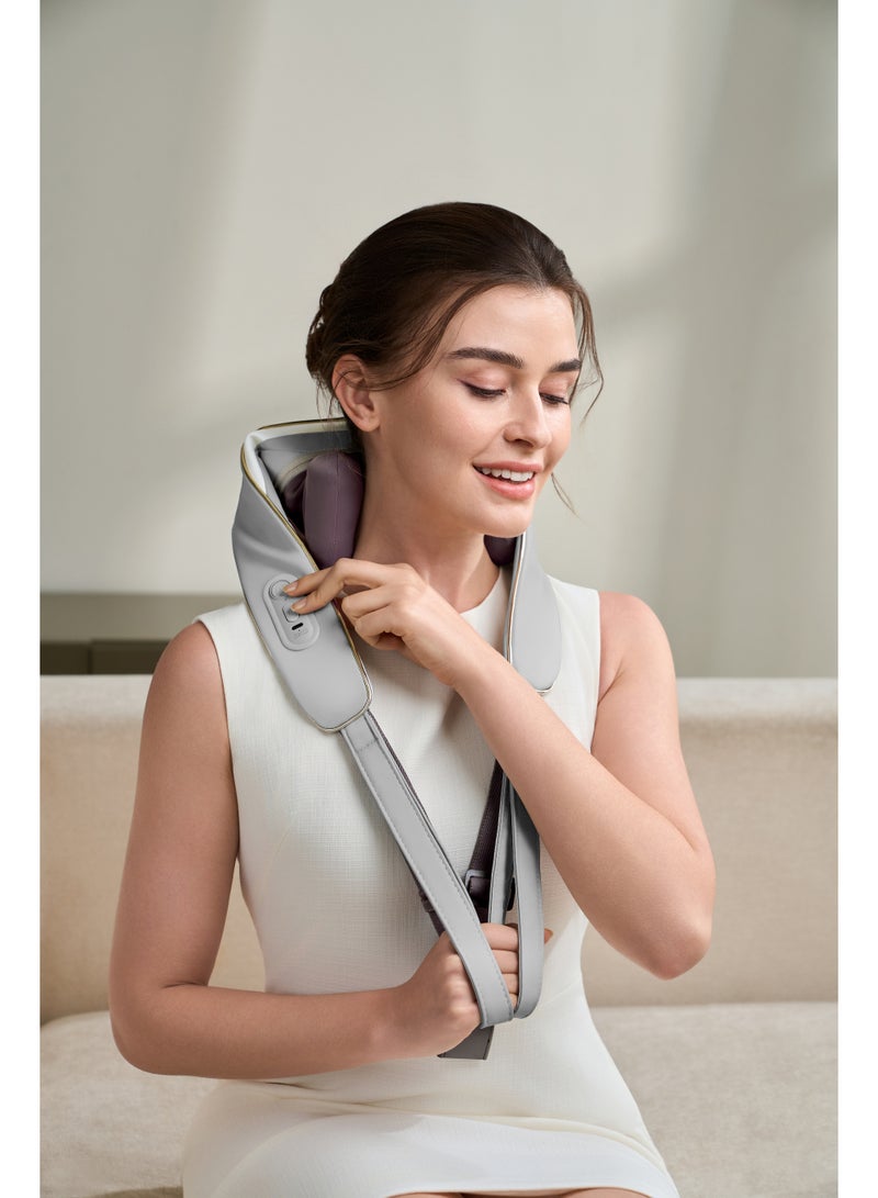 SKG Neck‑Shoulder Massager H5‑mini Grey,6 Massage Heads,2‑Level Heating,Hands‑Free Design,For Office‑Workers & Home Users,Portable for Home,Office & Travel - Image 5