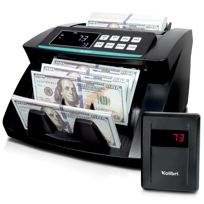 Kolibri آلة عد النقود KOLIBRI، كشف متقدم عن التزوير وشاشة LCD | 1,500 ورقة في الدقيقة آلة عد نقدية ذات فئة واحدة | آلة عد النقود (دعم العملاء في الولايات المتحدة) - Image 1