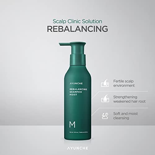 AYUNCHE Rebalancing Shampoo Moist 11 fl. oz. [For Dry Scalp] | Soft & Moisturizing Cleansing Shampoo | Strengthen and Protect Weakened Hair Roots | Korean Salon Brand - Image 2