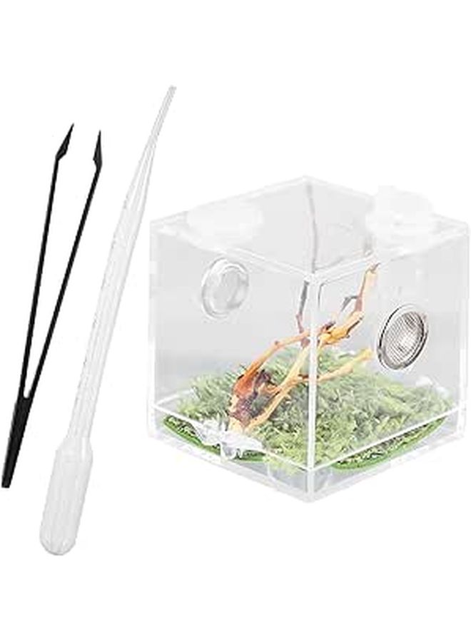 صندوق تربية الزواحف Terrarium أكريليك مع تهوية للحيوانات الأليفة الصغيرة، تصميم رطوبي للحشرات القافزة والسحالي - Image 1