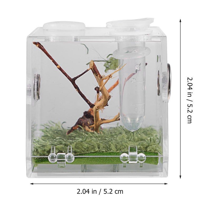 صندوق تربية الزواحف Terrarium أكريليك مع تهوية للحيوانات الأليفة الصغيرة، تصميم رطوبي للحشرات القافزة والسحالي - Image 5