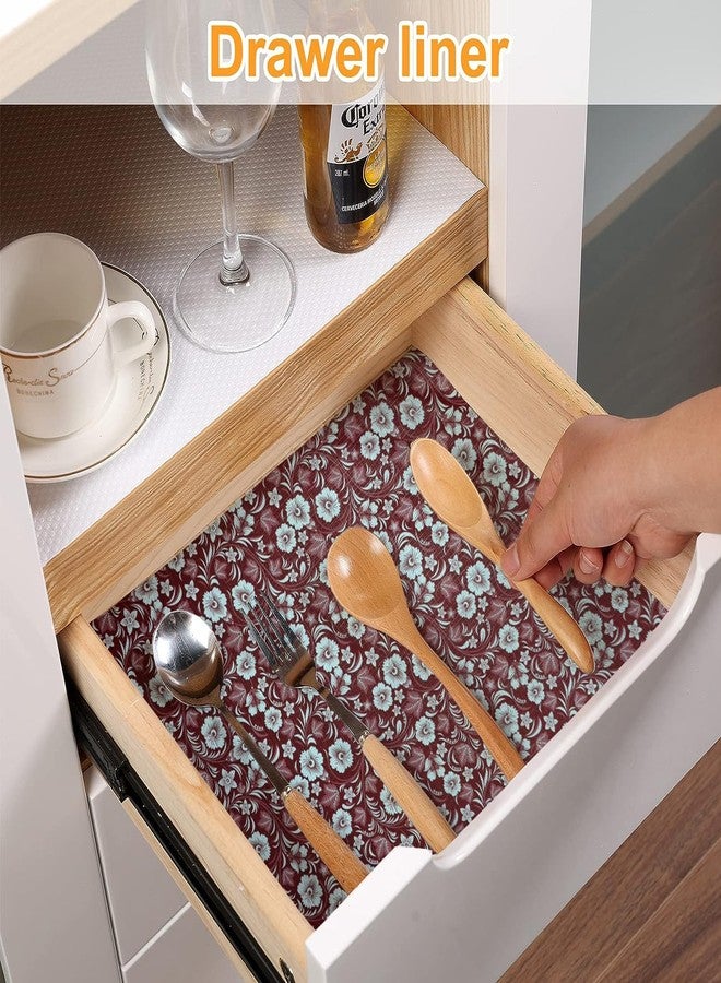 Vocal Store Kitchen Drawer/Cabinet Shelf Mat|PVC Material|Adjustable Size 5 Meter Roll, Maroon - MDOJ2-P037-5 - Image 3