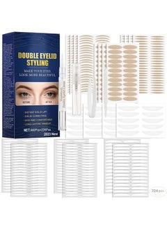 VEZE 4 Sets Of Optionseyelid Tape 7 Shapes 704Pcs Eyelid Lifter Strips Most Complete Double Eyelid Tape.Uneven Monoeyelids Big Eye Tools With Fork Rods & Tweezers.  - Image 1