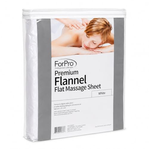 ForPro Professional Collection ForPro Premium Flannel Flat Sheet White - Image 1