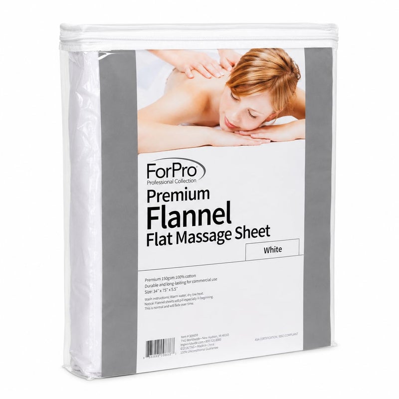 ForPro Professional Collection ForPro Premium Flannel Flat Sheet White - Image 2