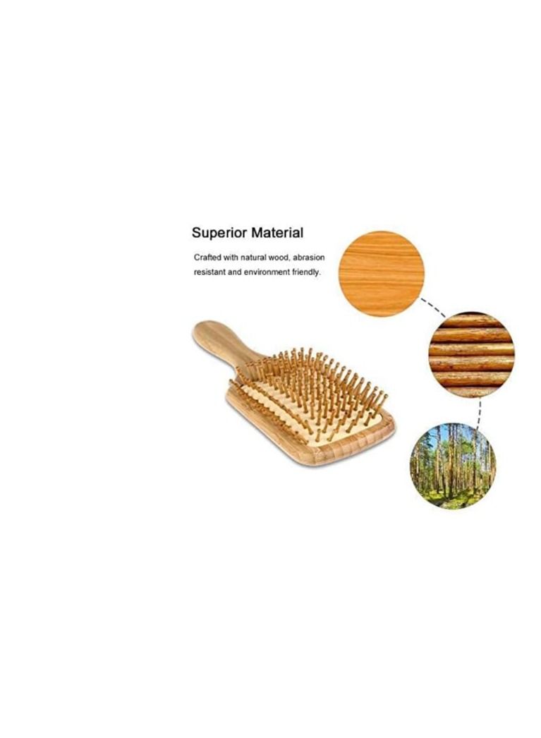BLOOMING TIME Relaxing Small Square Wooden Massage Hair Styling Comb - Image 4