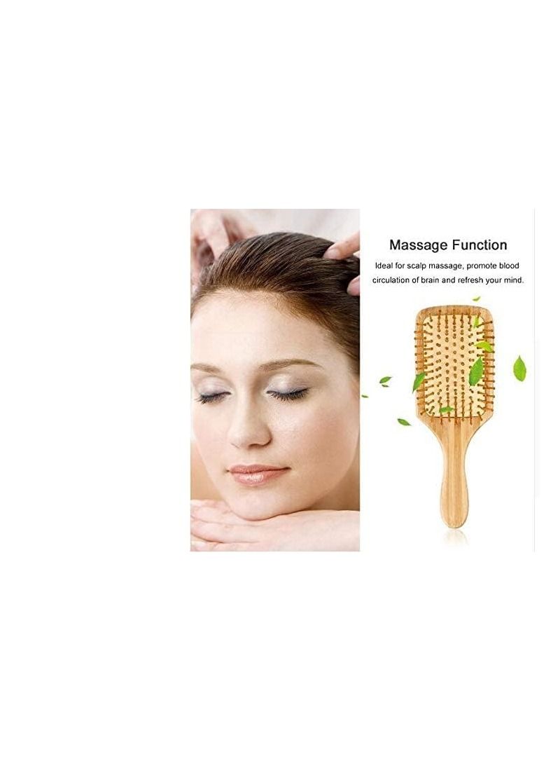 BLOOMING TIME Relaxing Small Square Wooden Massage Hair Styling Comb - Image 3