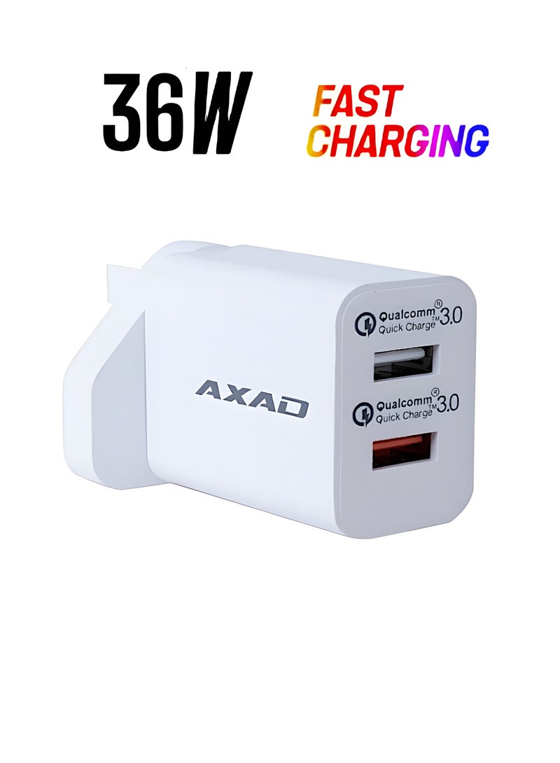 36W AXAD Fast Charging Adapter White  - Image 1