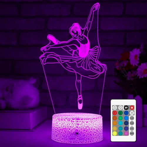 FlyonSea Kids Ballet Gifts,Ballets Girls Light Dancer 16 Color Changing Nightlight with Touch and Remote Control, Ballet Art Decor Light Birthday Christmas Gifts for Kids Girls Baby - Image 1