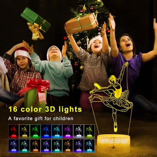 FlyonSea Kids Ballet Gifts,Ballets Girls Light Dancer 16 Color Changing Nightlight with Touch and Remote Control, Ballet Art Decor Light Birthday Christmas Gifts for Kids Girls Baby - Image 3