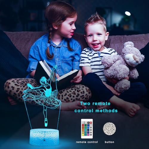 FlyonSea Kids Ballet Gifts,Ballets Girls Light Dancer 16 Color Changing Nightlight with Touch and Remote Control, Ballet Art Decor Light Birthday Christmas Gifts for Kids Girls Baby - Image 2