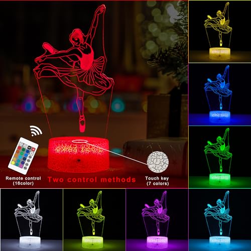 FlyonSea Kids Ballet Gifts,Ballets Girls Light Dancer 16 Color Changing Nightlight with Touch and Remote Control, Ballet Art Decor Light Birthday Christmas Gifts for Kids Girls Baby - Image 5