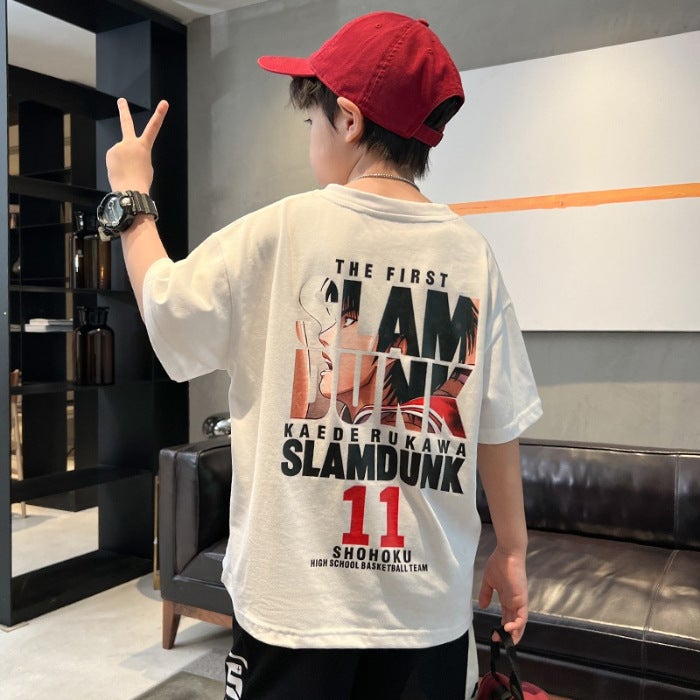 Children'S Clothing Boys' Pure Cotton Short-Sleeved T-Shirt 2026 New Style Kidsren'S Thin Top Boys' Summer T-Shirt Trendy - Image 1