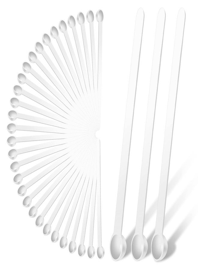 Prasacco 32 Pieces 1/32 Teaspoon 0.15 mL Mini Measuring Spoons Micro Scoops for Jars Little Tiny Plastic Scoop for Cosmetics Medicines Spices Powder Glitter Seasoning Lab - Image 1