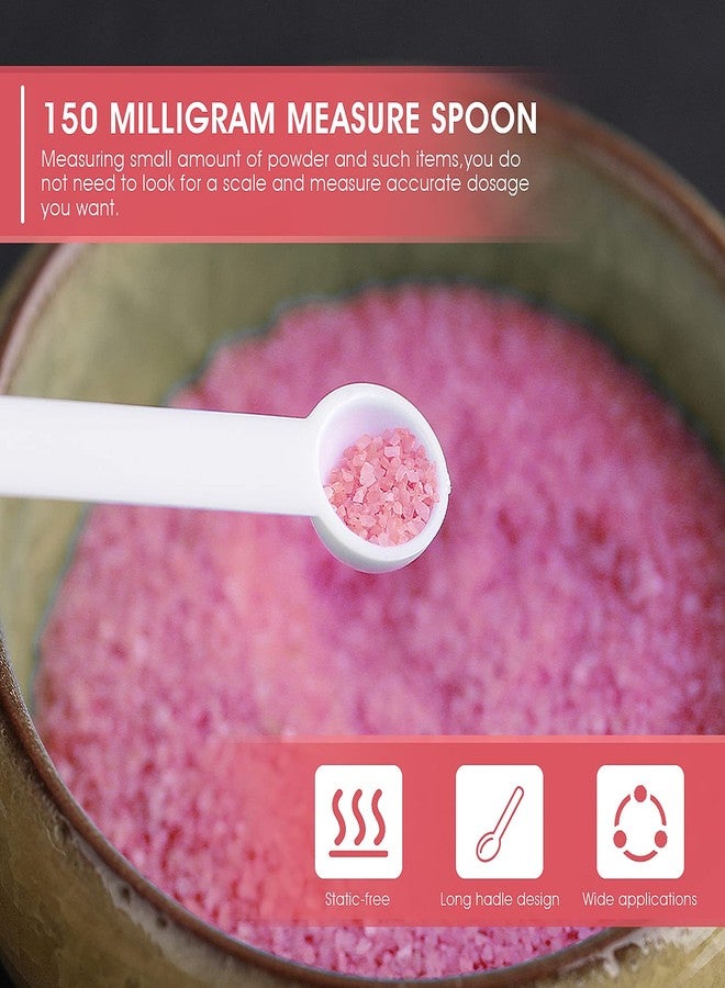 Prasacco 32 Pieces 1/32 Teaspoon 0.15 mL Mini Measuring Spoons Micro Scoops for Jars Little Tiny Plastic Scoop for Cosmetics Medicines Spices Powder Glitter Seasoning Lab - Image 4