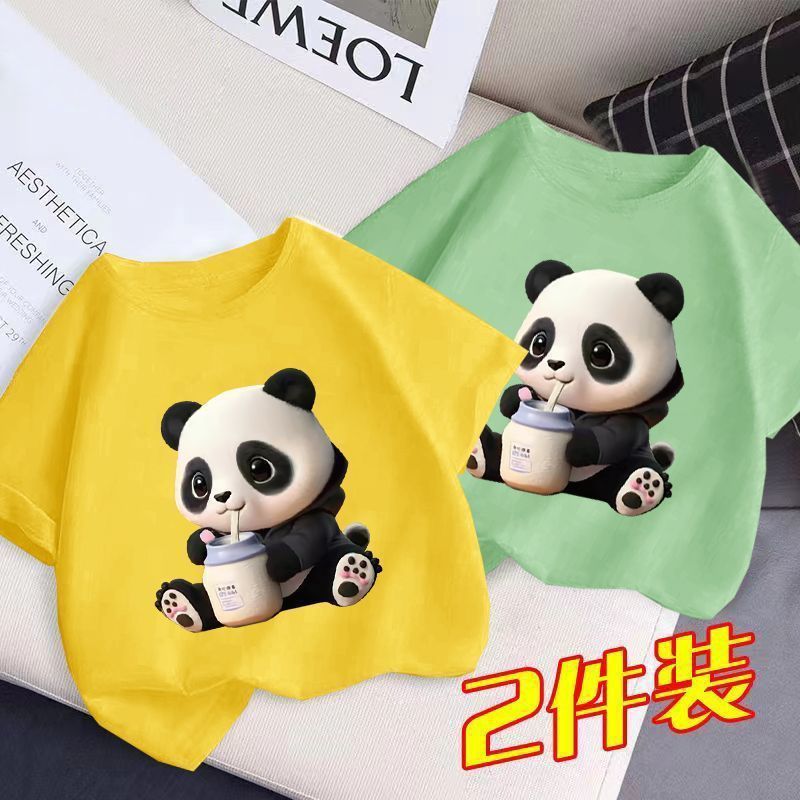 Men'S And Women'S Fashionable Short-Sleeved T-Shirt Children'S Summer Western Style Half-Sleeved Top T-Shirt Big Boy'S Handsome Trendy - Image 1