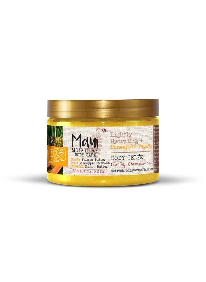 MAUI MOISTURE Pineapple Papaya Creamy Body Gelee 12 Ounce Moisturizing Body Gelee Formulated For Oily Skin Normal Skin Combination Skin With Aloe Vera Juice And Coconut Water Silicone Free  - Image 1