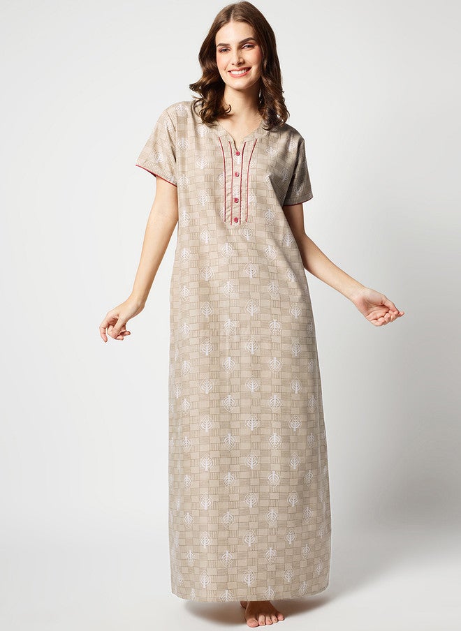 Zeyo Floral Printed Maxi Nightdress - Image 3