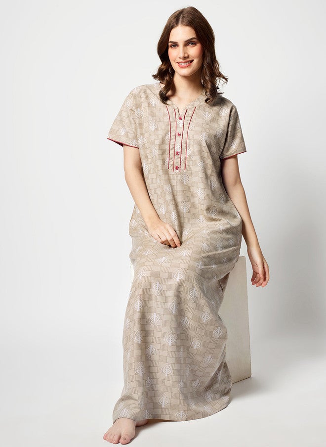Zeyo Floral Printed Maxi Nightdress - Image 1