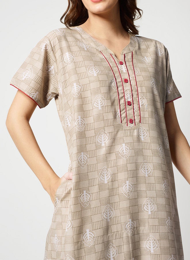 Zeyo Floral Printed Maxi Nightdress - Image 2
