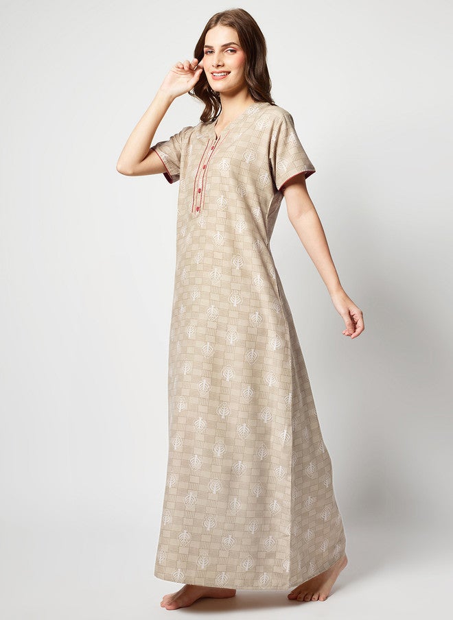 Zeyo Floral Printed Maxi Nightdress - Image 4