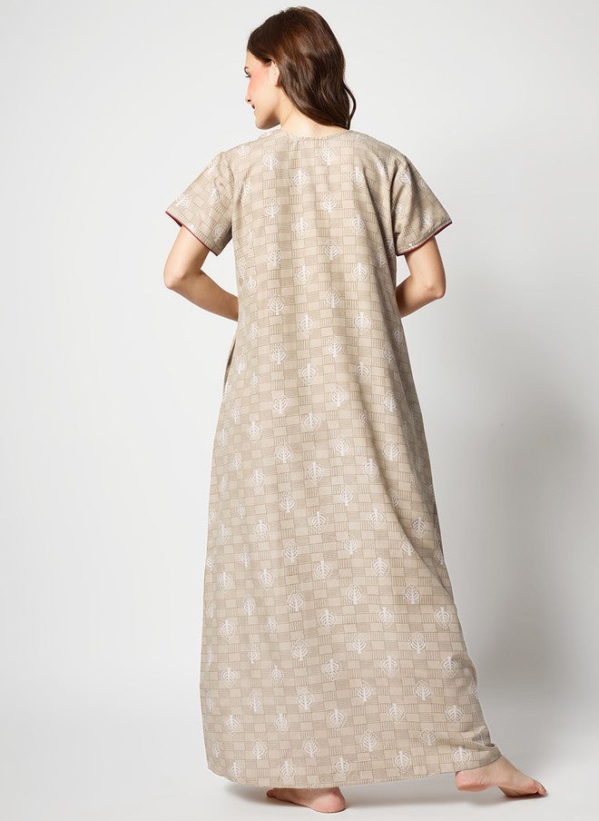 Zeyo Floral Printed Maxi Nightdress - Image 5