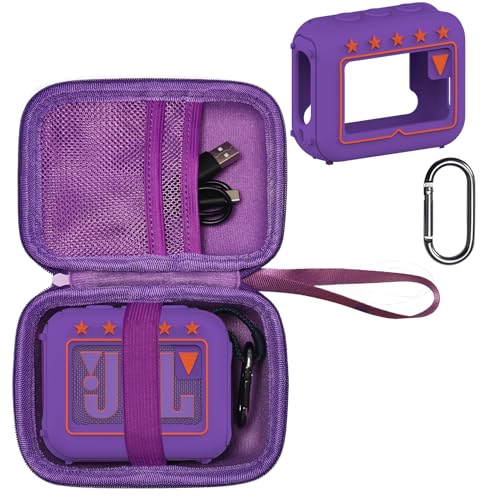 JCHPINE Silicone Cover and Hard Travel Case for JBL Go 4 Ultra Portable Bluetooth Speaker, Accessories for JBL Go 4 Pro Sound Bluetooth Speaker Stand Up Holder (Purple Case) - Image 3