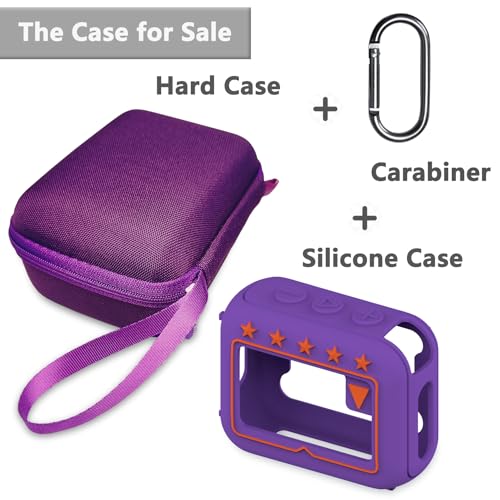 JCHPINE Silicone Cover and Hard Travel Case for JBL Go 4 Ultra Portable Bluetooth Speaker, Accessories for JBL Go 4 Pro Sound Bluetooth Speaker Stand Up Holder (Purple Case) - Image 2