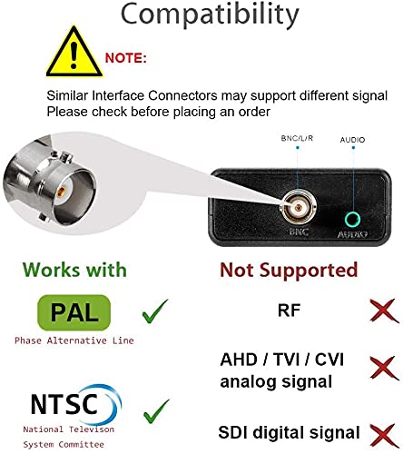 AoeSpy BNC to HDMI Converter Adapter Female CVBS BNC HDMI Coax Connector Coaxial Composite Analog Video Audio Input 1080P Output HDCP Hook Security Camera DVRs Surveillance CVR AC1420 CCTV for Monitor HD TV - Image 5