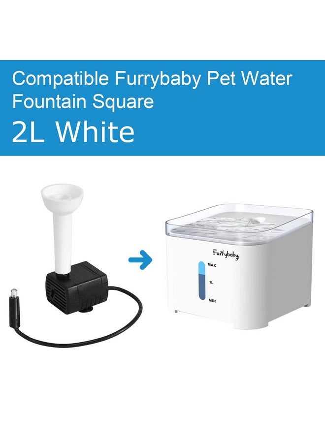 furrybaby Pet Water Fountain Replacement Pump And Light Set (For Square Water Fountain)  - Image 2