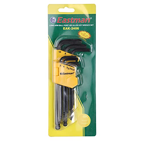 Eastman Ball Point Allen Keys, Set Of 9Pcs, Metric Sizes 1.5 To 10, Chrome Vanadium Steel, Comfort Grip, Black Finish, Fully Heat Treated 48-52 Hrc, Eak-2406 - Image 3