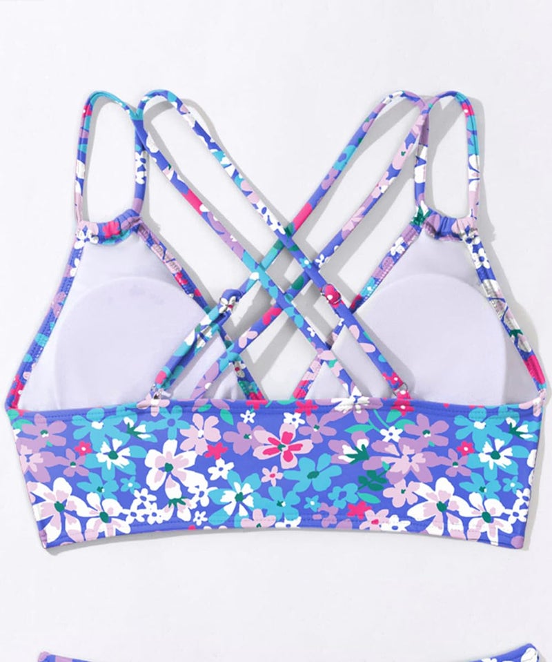 Tainehs Women's Push Up V Neck Bikini Tops Criss Cross Back Padded Bathing Suit Top Only - Image 4
