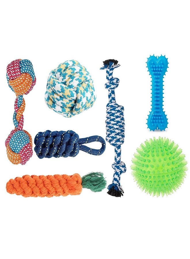 Agirav Dog Rope Toys + Chew Toys, Combo Pack of 7 (Color May Vary) - Image 1