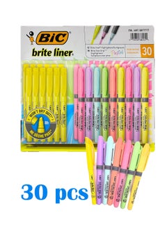 Bic Brite Liner Grip Highlighter Pack of 30  - Image 1