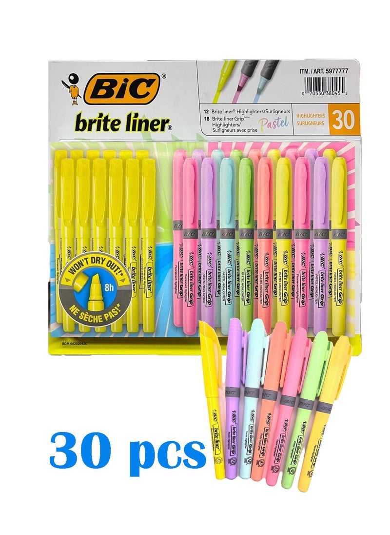 Brite Liner Grip Highlighter Pack of 30