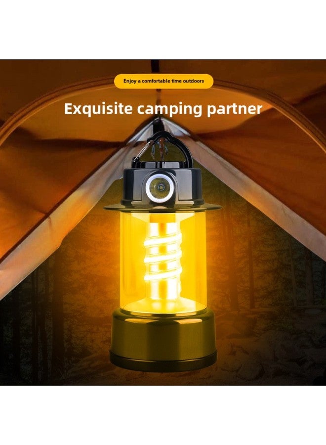 LED Outdoor Atmosphere Lighting Camping Lights Long Life Double Spiral Multi-function Camping Lights-Color:B38 Single Filament Type-c Data Line 18650(1200mAh) Lithium Battery - Image 3