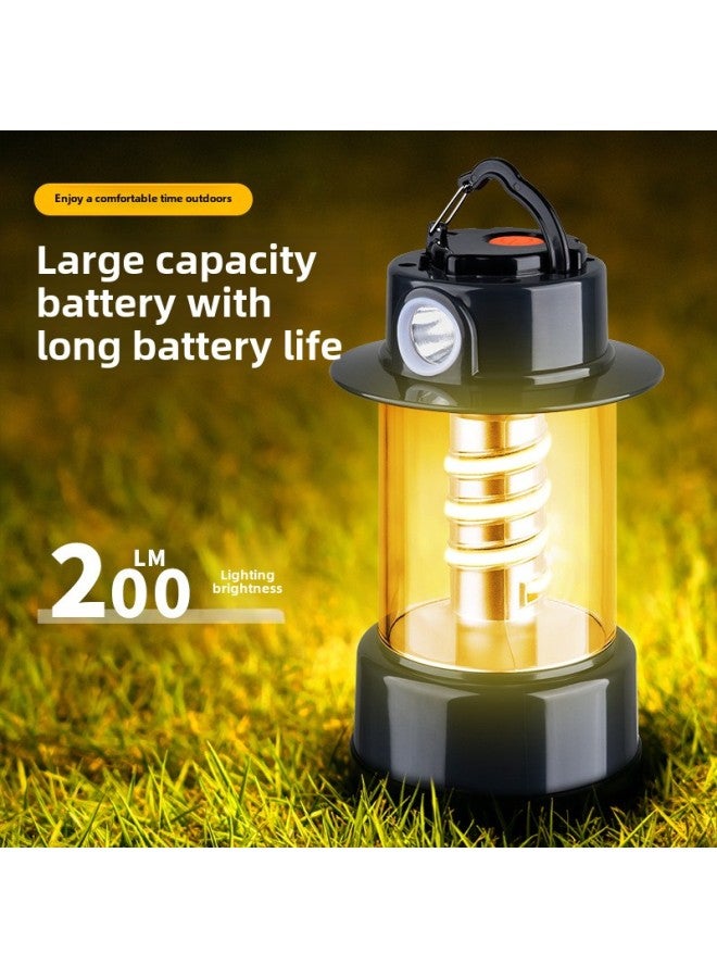 LED Outdoor Atmosphere Lighting Camping Lights Long Life Double Spiral Multi-function Camping Lights-Color:B38 Single Filament Type-c Data Line 18650(1200mAh) Lithium Battery - Image 5