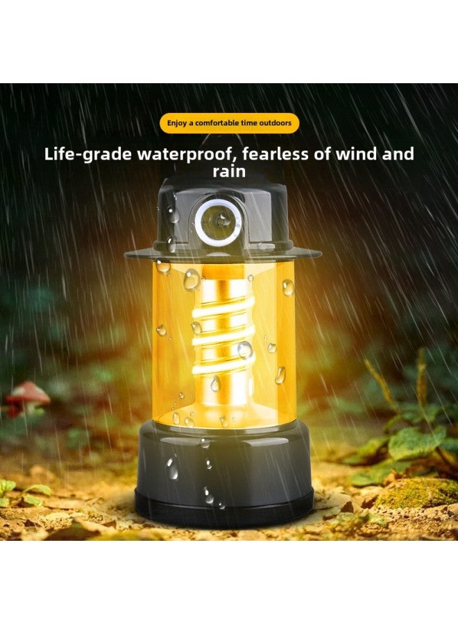 LED Outdoor Atmosphere Lighting Camping Lights Long Life Double Spiral Multi-function Camping Lights-Color:B38 Single Filament Type-c Data Line 18650(1200mAh) Lithium Battery - Image 4