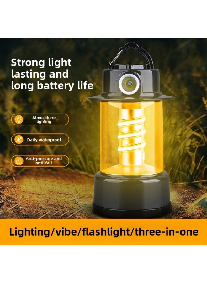 LED Outdoor Atmosphere Lighting Camping Lights Long Life Double Spiral Multi-function Camping Lights-Color:B38 Single Filament Type-c Data Line 18650(1200mAh) Lithium Battery - Image 2