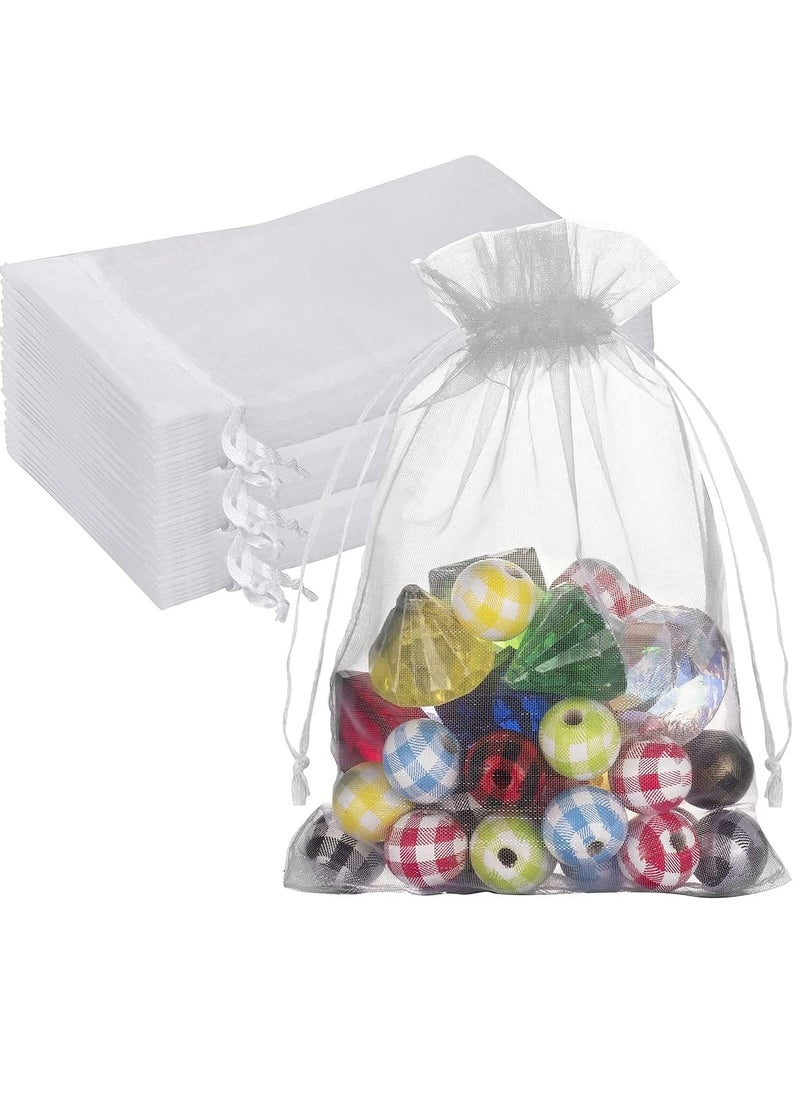 Oasisgalore 100PCS Premium Sheer Organza Bags, Favor Bags with Drawstring, 5x7 inches Jewelry Gift Bags for Party  - Image 1