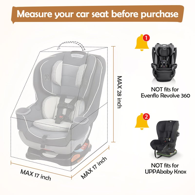 YOREPEK Gate Check Car Seat Travel Bag, Padded Carseat Cover for Airplane Travel, Car Seat Carrier for Airport, Baby Carseat Backpack for Air Travel, Baby Travel Gear (Grey) - Image 3