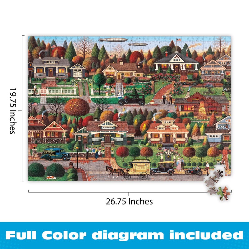 Buffalo Games - Charles Wysocki Labor Day in Bungalowville 1000 Piece Jigsaw Puzzle for Adults - Image 3