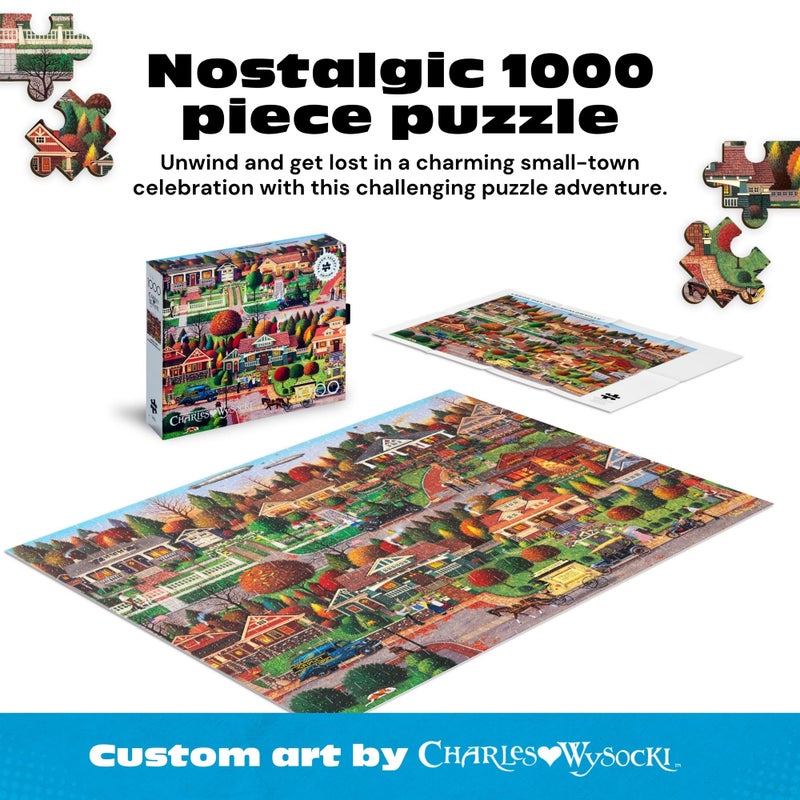 Buffalo Games - Charles Wysocki Labor Day in Bungalowville 1000 Piece Jigsaw Puzzle for Adults - Image 2