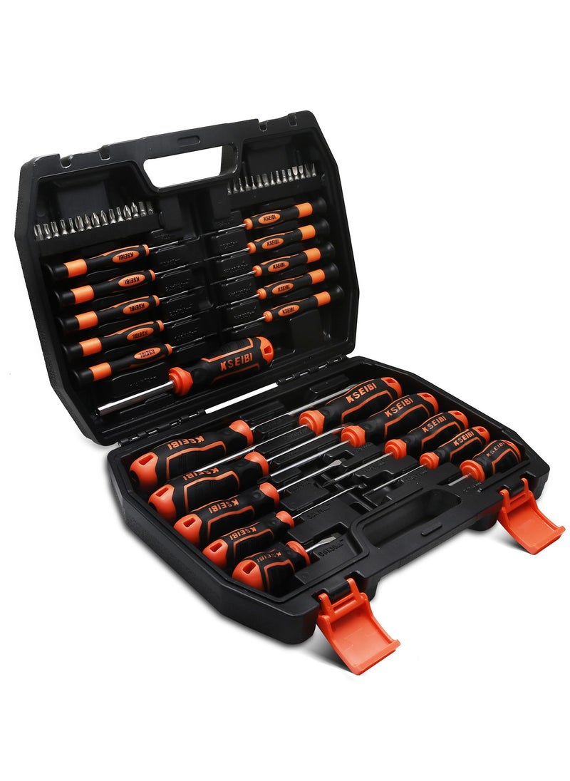 KSEIBI - Screwdriver and Bit Set 52-Pc, Chrome Vanadium, For General Household Repairs, Various Maintenance, Repair, Assembly, and DIY Tasks Across Multiple Industries and Applications. - Image 1