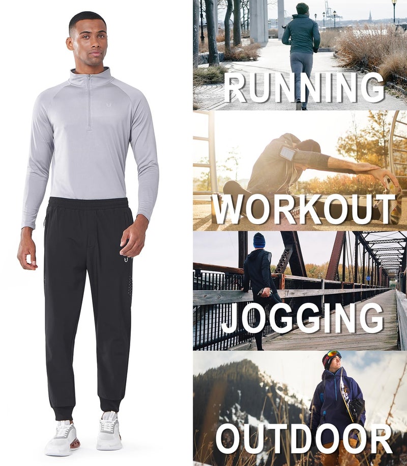 NORTHYARD Men's Fleece Lined Pants Winter Warm Sweatpants Thicken Windproof Pants Track Athletic Running Joggers Workout Gym Black 2XL - Image 5
