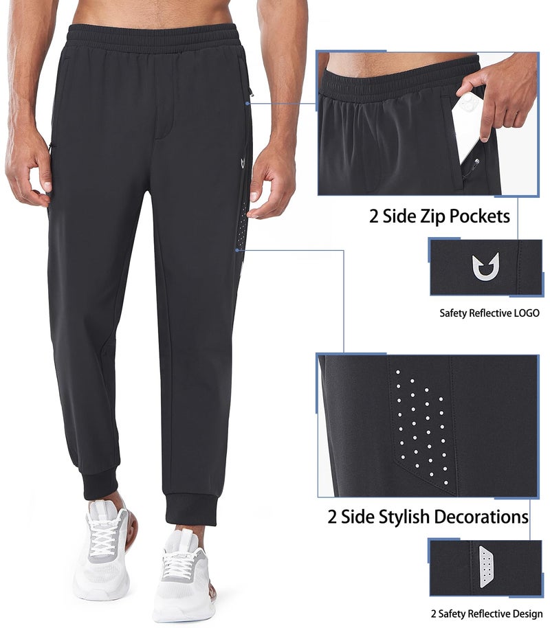 NORTHYARD Men's Fleece Lined Pants Winter Warm Sweatpants Thicken Windproof Pants Track Athletic Running Joggers Workout Gym Black 2XL - Image 4