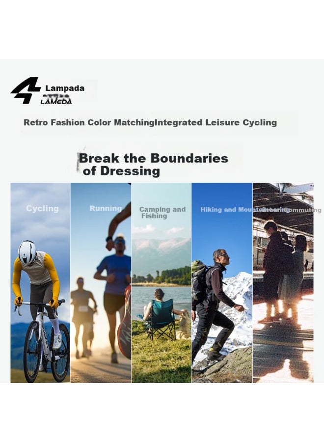 Lampada Lanpada Men'S Lightweight Windproof Cycling Jacket Windbreaker Windproof Water-Resistant Breathable Road Bike Cold Lock Wind Sand White M - Image 2